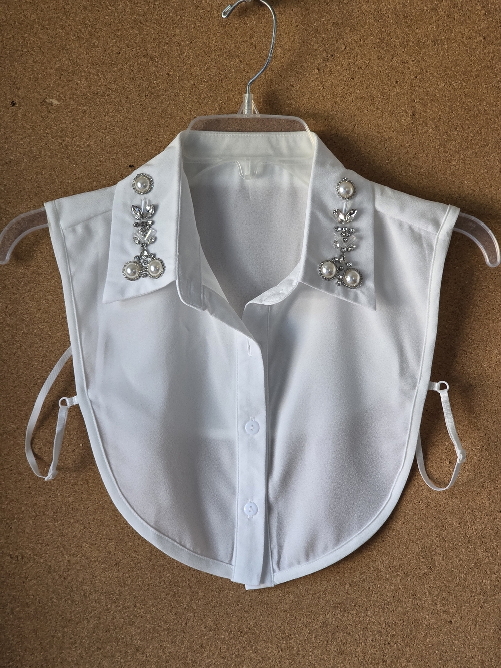Pearl & Crystal Rhinestone Detachable False Shirt Collar Dickey